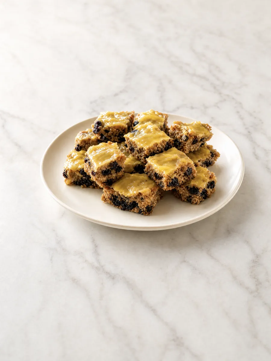 Lemon Dehydrated Blueberry Squares — Three Quarter