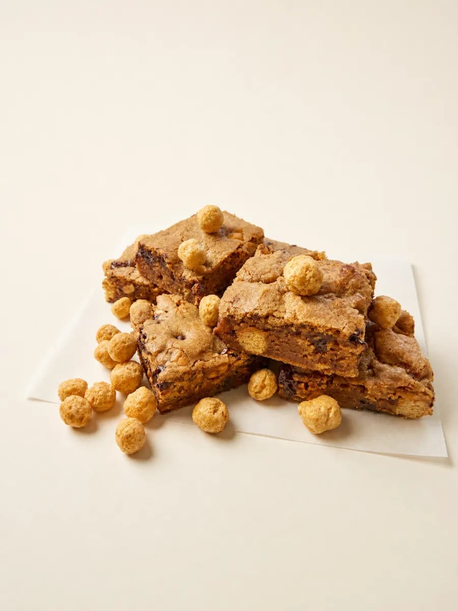Peanut Butter Crunch Squares — High Angle